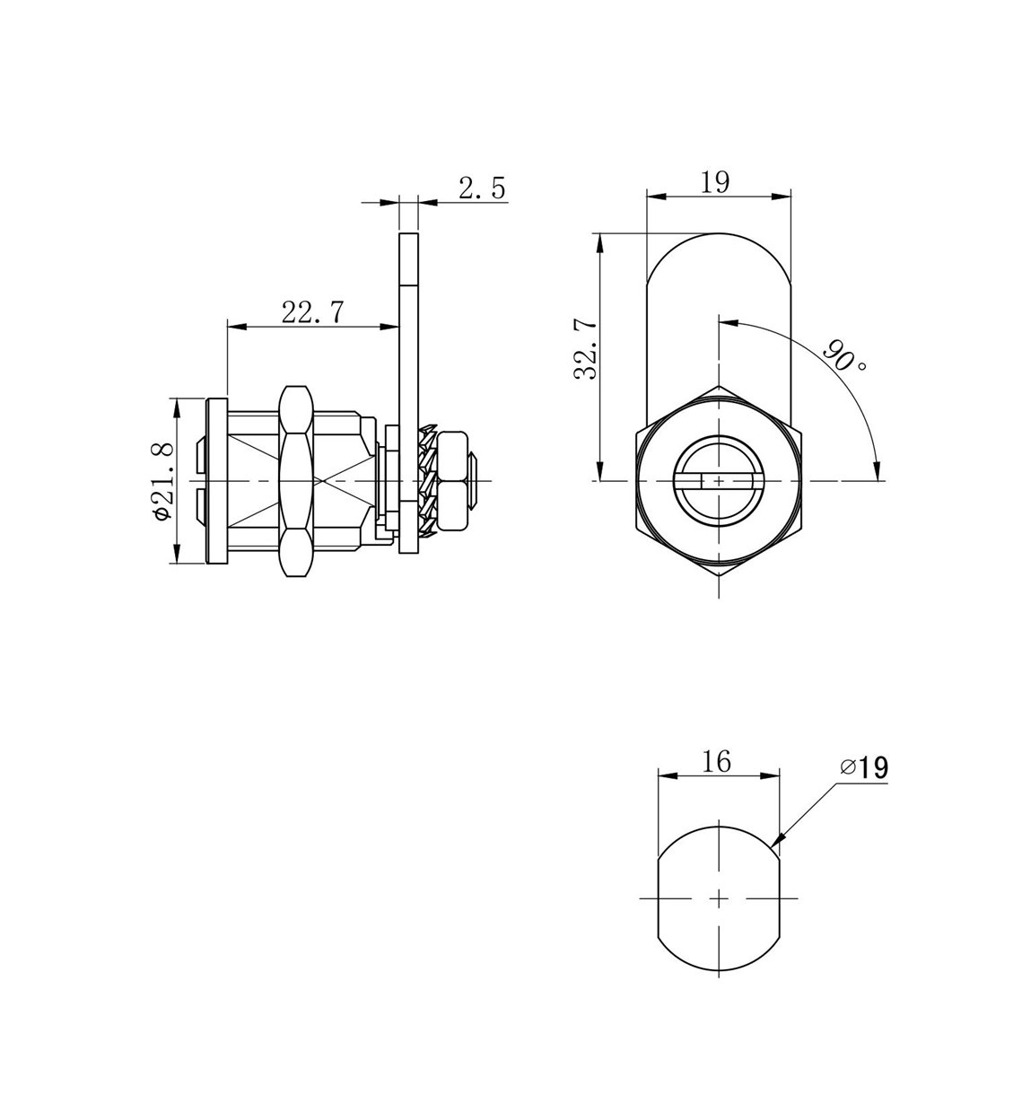 High Security Dimple Key System Cam Lock MK114BM - Most Secure Key Lock ...